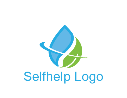 water droplet with leaf and swoosh agriculture