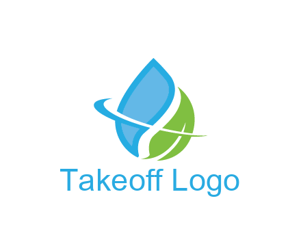 water droplet with leaf and swoosh agriculture