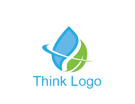 water droplet with leaf and swoosh agriculture