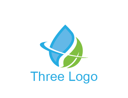 water droplet with leaf and swoosh agriculture