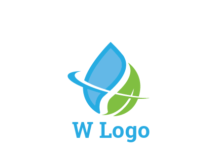 water droplet with leaf and swoosh agriculture