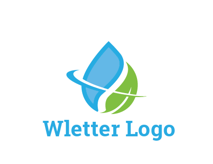 water droplet with leaf and swoosh agriculture