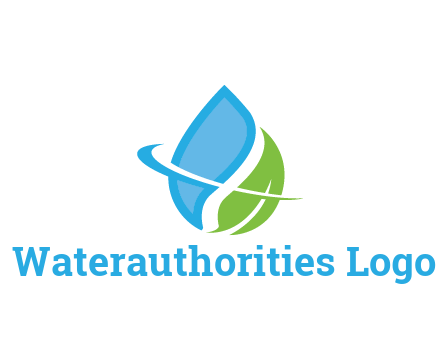 water droplet with leaf and swoosh agriculture