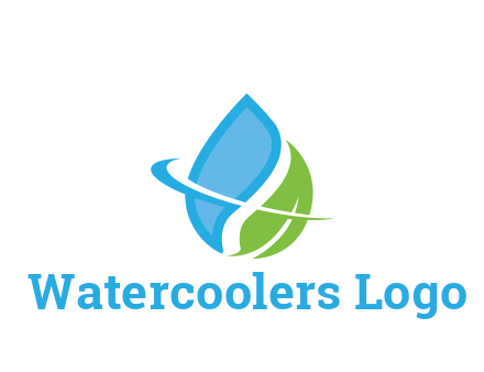 water droplet with leaf and swoosh agriculture