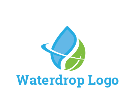 water droplet with leaf and swoosh agriculture