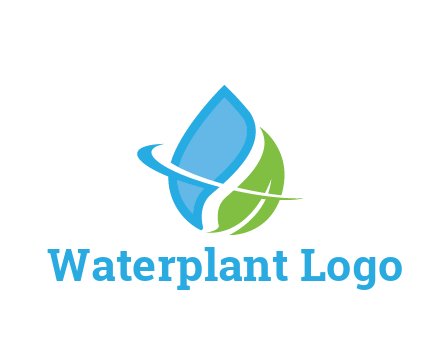 water droplet with leaf and swoosh agriculture