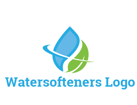 water droplet with leaf and swoosh agriculture