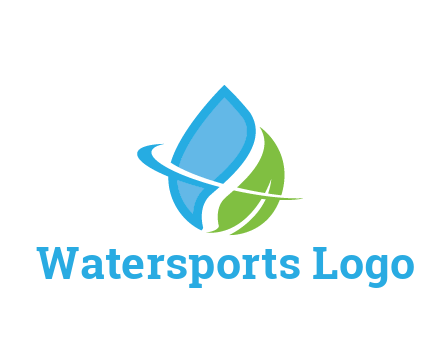water droplet with leaf and swoosh agriculture
