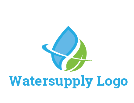 water droplet with leaf and swoosh agriculture