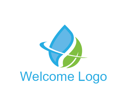 water droplet with leaf and swoosh agriculture