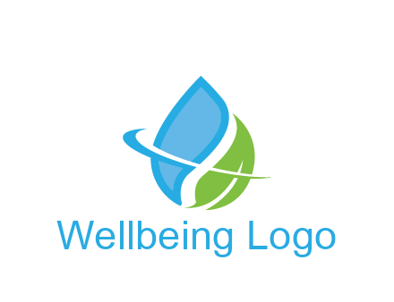 water droplet with leaf and swoosh agriculture
