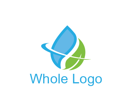 water droplet with leaf and swoosh agriculture
