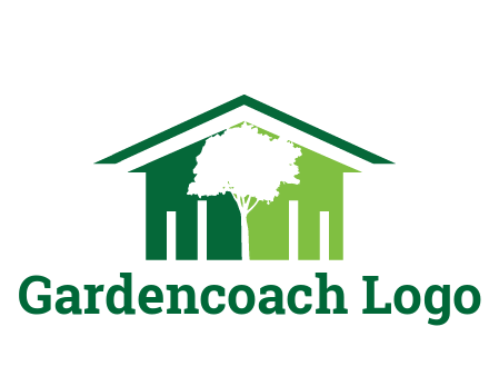 abstract house with negative spacing of tree home logo