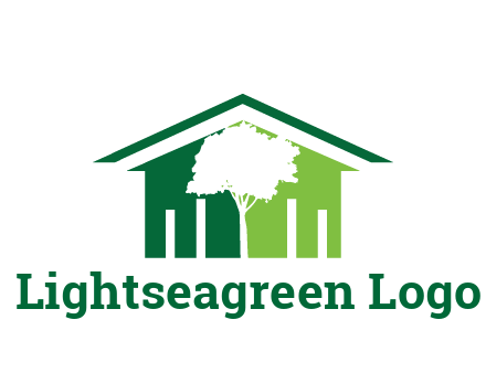 abstract house with negative spacing of tree home logo