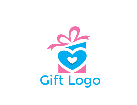 giftbox with heart gift logo