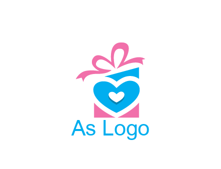 giftbox with heart gift logo
