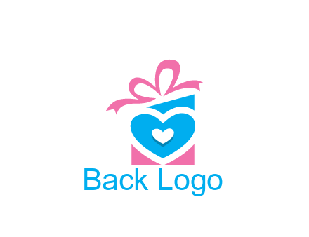 giftbox with heart gift logo