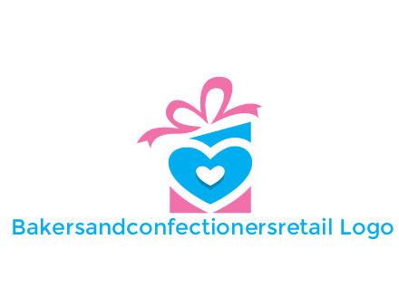 giftbox with heart gift logo