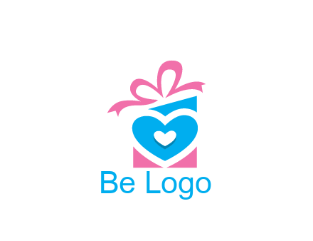 giftbox with heart gift logo
