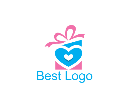 giftbox with heart gift logo