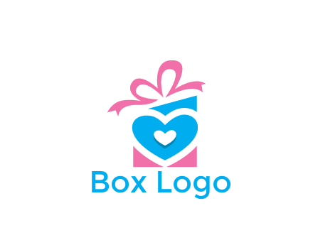 giftbox with heart gift logo