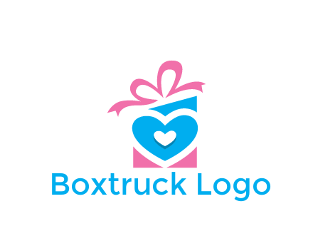 giftbox with heart gift logo