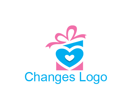giftbox with heart gift logo