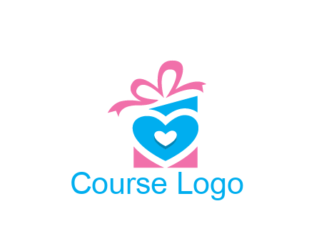 giftbox with heart gift logo