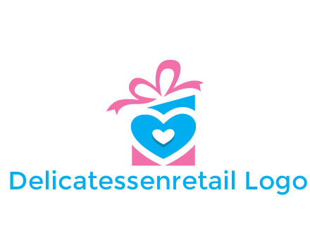 giftbox with heart gift logo