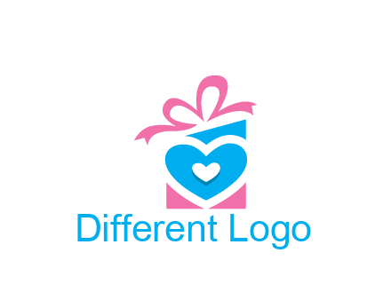 giftbox with heart gift logo