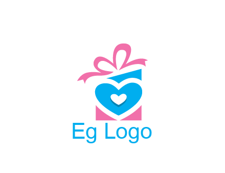 giftbox with heart gift logo