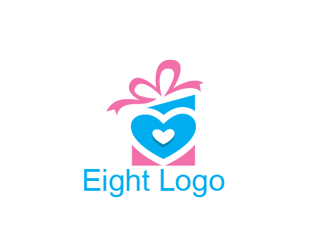 giftbox with heart gift logo