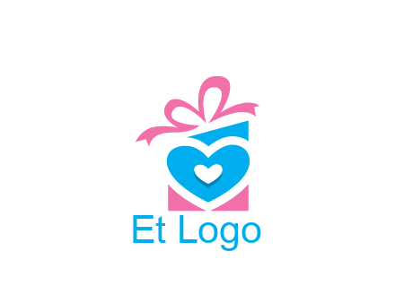 giftbox with heart gift logo