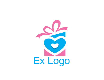 giftbox with heart gift logo