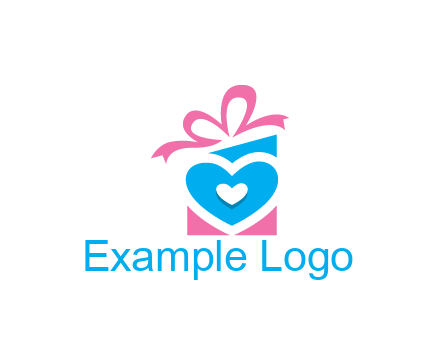 giftbox with heart gift logo