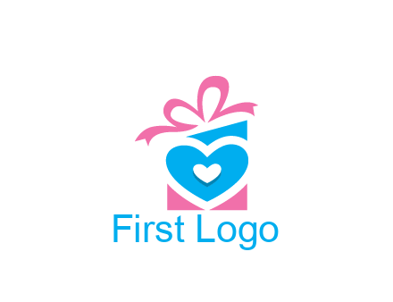 giftbox with heart gift logo