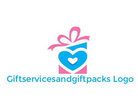 giftbox with heart gift logo