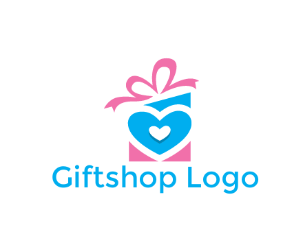 giftbox with heart gift logo