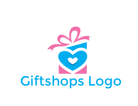 giftbox with heart gift logo