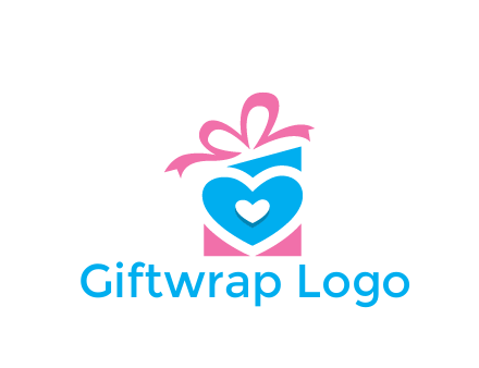 giftbox with heart gift logo