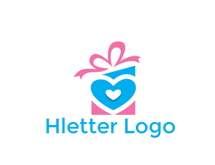 giftbox with heart gift logo