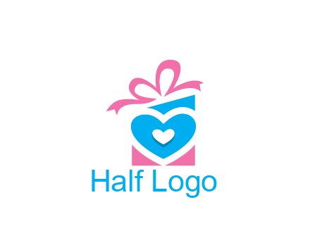 giftbox with heart gift logo
