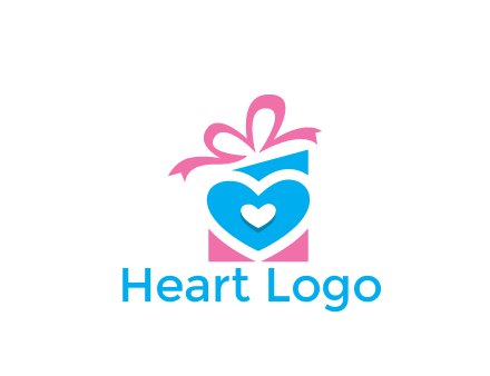 giftbox with heart gift logo