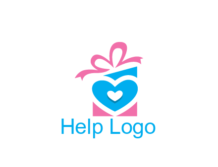 giftbox with heart gift logo