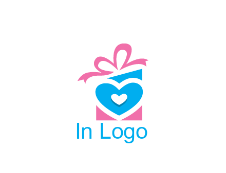 giftbox with heart gift logo