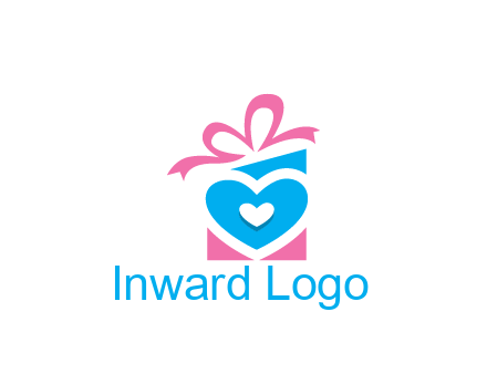giftbox with heart gift logo
