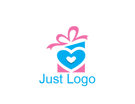 giftbox with heart gift logo