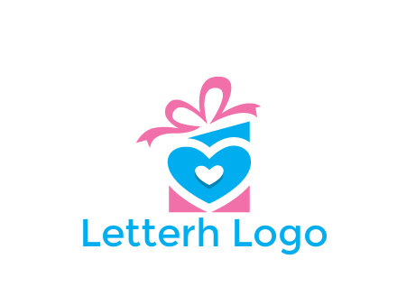 giftbox with heart gift logo