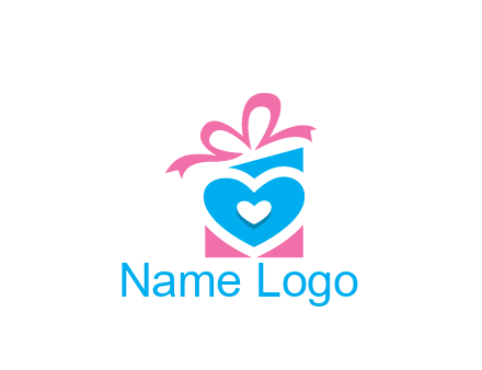 giftbox with heart gift logo