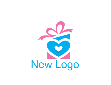 giftbox with heart gift logo